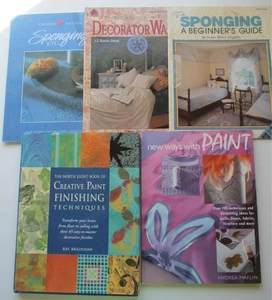 CREATIVE PAINT FINISHES 5 Book Lot SPONGING Distressed Stencil Glaze Craft Ideas - Picture 1 of 4
