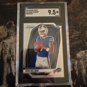 2024 Panini Prizm Keon Coleman Rookie Variation RC Silver Holo #23 PSA 9 MINT - Picture 1 of 2
