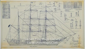 1971 Walschiff Walfangrinde Blaudrucke Pläne Josephine Walter Channing selten - Bild 1 von 2