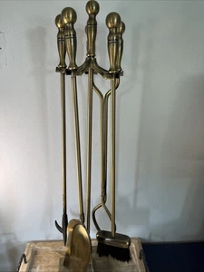 Vintage Messing Kamin Werkzeug Set  - Bild 1 von 17