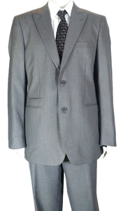 J. FERRAR ~ COME NUOVO!!~PANTALONE GRIGIO HOPSACK MODERN FIT UOMO 42L PIATTO DAVANTI 36X31,5 - Foto 1 di 16