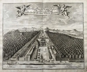 Castillo Friedrichsthal Gotha Turingia grabado grabado en cobre 1717 - Imagen 1 de 1