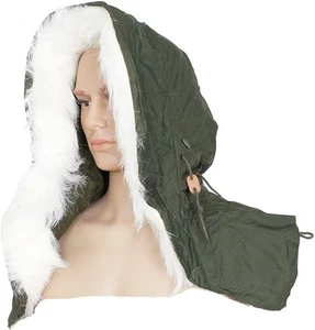 GI M-65 Extreme Cold Weather Hood W/Synthetic Fur Ruff NOS Fishtail Hood - Bild 1 von 1