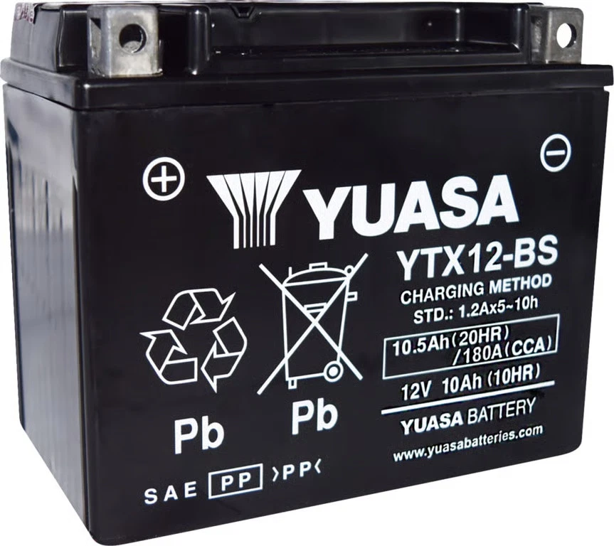 Bateria Yuasa sem manutenção - YTX12BS motocicleta ATV/UTV rua YUAM3RH2SIND - Imagem 1 de 4