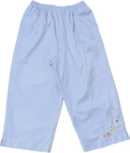 Alfred Dunner Azul Capri Talla 18 Bordado Tirador Alto Cintura Elástica Abuela - Imagen 1 de 6