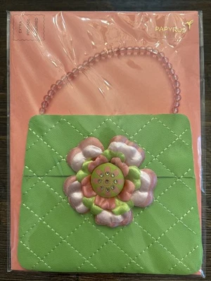 Papyrus Mothers Day  Greeting Card Purse Shaped With Flower New With Envelope - Image 1 of 4