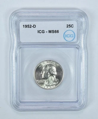 1952-D Washington Quarter MS66 ICG *4774 - Image 1 of 4