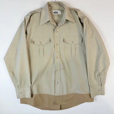 Vintage Woolrich Field Shirt Mens L Safari Military Hunting Long Sleeve 70s 80s - Image 1 of 4