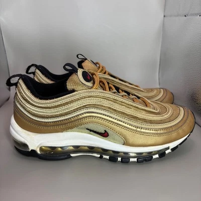 Nike Air Max 97 Dorado Rojo Swoosh Metálico Correr Informales Zapatos Para Hombre 8.5 Foto 1 de 4