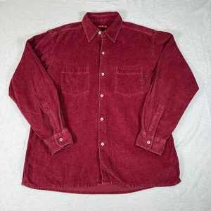 Mens Vintage Replay Shirt Large Red Corduroy Long Sleeve - Picture 1 of 9