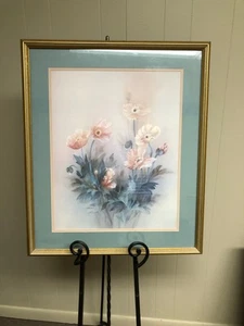 Framed Art Print Floral Peonies Pencil Signed Lena Lui  1759/1950 - Picture 1 of 6