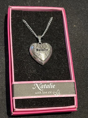 Heart Picture Locket With Love Necklace 16-18" Chain Natalie - Image 1 of 2