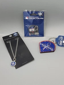 2023 MLB World Series Texas Rangers Pin, Keychain, Necklace Collector Lot - Picture 1 of 7