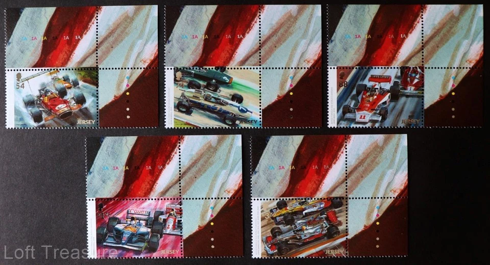 Jersey Stamps: "F1 British World Champions" Part 2 MNH TRC Selv 5v Mint Set 2021 - Image 1 of 1