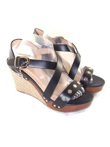 Laura Biagiotti Schuhe Sandalen Keilabsatz offen geflochtene Strohschnalle Größe 41 - Bild 1 von 10