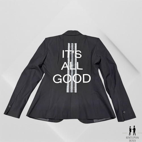 VETEMENTS Giacca donna nera Hipchick Couture Edgy Sparkly It's All Good blazer taglia 4
