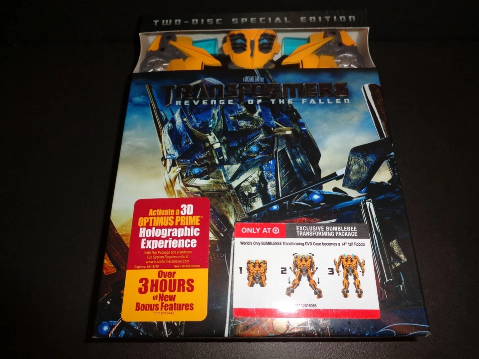 2009 Transformers Revenge of The Fallen Movie 2 Disk Special Ed Bumblebee Case