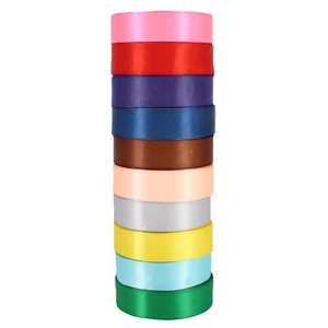25m Double Sided Satin Ribbon Fabulous Colours DIY Crafts 10/23/25/40/50mm Width - Picture 1 of 152