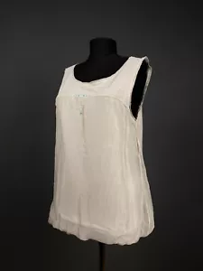 Elisa Cavaletti Women's Designer Gray Silk Blend Tank Top Blouse T Shirt Sz S - Picture 1 of 11