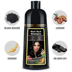 Black Hair Dye Shampoo 3 in 1 Instant Nova Color Natural Herbal Free Ship US - Picture 1 of 7