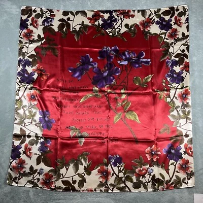 Bufanda Flores Púrpura Unisex De Colección Beige Rojo Pañuelo Atado 35 X 35 En Regalo Foto 1 de 4