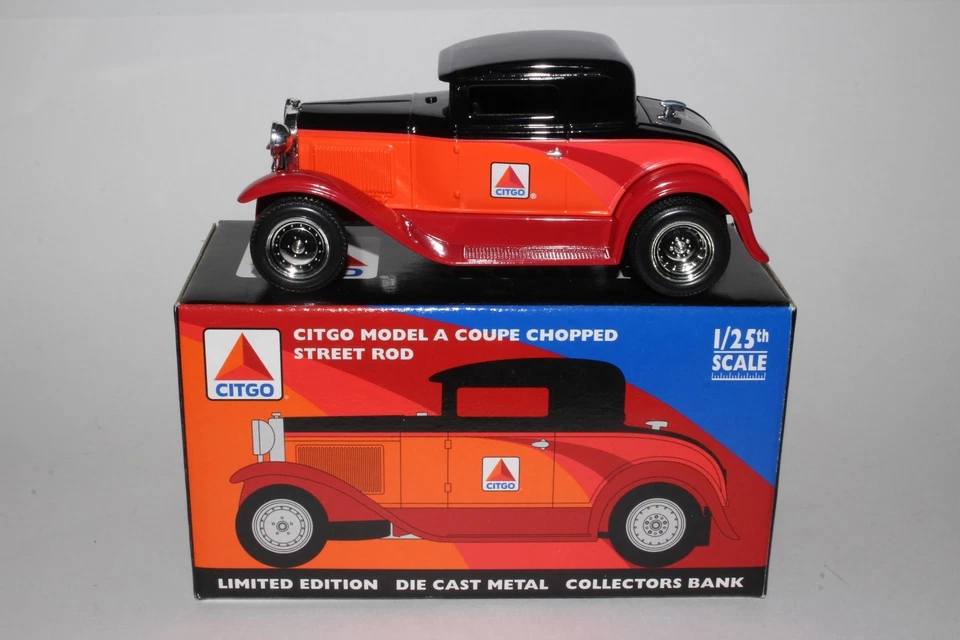 Specast Citgo Model A Ford Chopped Top Coupe Street Rod Bank, Boxed - Image 1 of 4