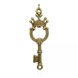 Ciondolo chiave con corona mm 54x16 in lega di bronzo - Foto 1 di 2