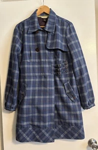 NWT Oakley Women’s size XL wool blend blue plaid lined peacoat jacket - Picture 1 of 7