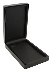 Premium Glossy Ebony Series Wooden Necklace Box Jewellery Necklace Presentation - Picture 1 of 4
