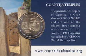 MDS MALTA 2 EURO 2016 "ĠGANTIJA TEMPLES" IN COINCARD - Picture 1 of 2