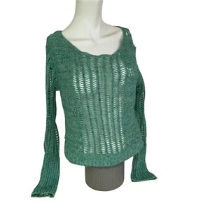 Free People Boho Chic Gota Cercea Recortada Suéter Algodón Lino Mezcla Talla Pequeña - Imagen 1 de 12