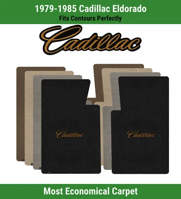 Lloyd Velourtex Front Mats for '79-85 Cadillac Eldorado w/Gold on Black Cadillac - Image 1 of 4