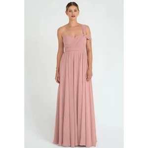 Jenny Yoo Convertible Bridesmaid Dress Mira Long  dress Champagne size 6 - Picture 1 of 9