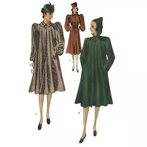 40's Sewing Pattern: Coat Loose Hanging Optional Hood - Bust=33” (83.8cm) - Picture 1 of 1