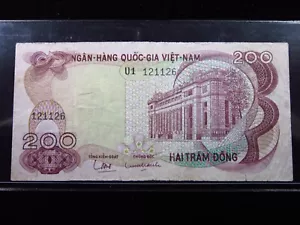 Vietnam South 200 Dong 1970 Nationalbank Việt-Nam Weltbanknoten Geld H1126 - Bild 1 von 2