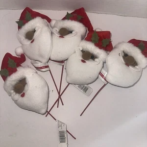 Papá Noel Picks Navidad Juego de 5 9,5 pulgadas Peluche Total - Imagen 1 de 3