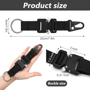 Tactical Heavy Duty Metal Buckle Keychain Quick Release EDC Gear Carabiner Clip - Picture 1 of 11