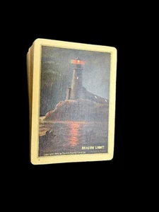 Antique c1908 Congress 606 Beacon Light Playing Cards Full Deck w/ Leather Case - Picture 1 of 23