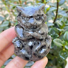 1Pc Natural Yooperlite Cat Hand Carved Quartz Crystal Skull Healing 2&Quot;