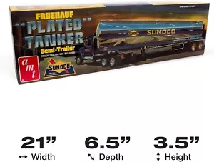 AMT Models Fruehauf Plated Tanker Trailer (Sunoco) 1:25 Scale Model Kit - Picture 1 of 8