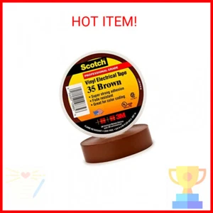 Scotch Vinyl Color Coding Electrical Tape 35, 1/2 in x 20 ft, Brown - Picture 1 of 1