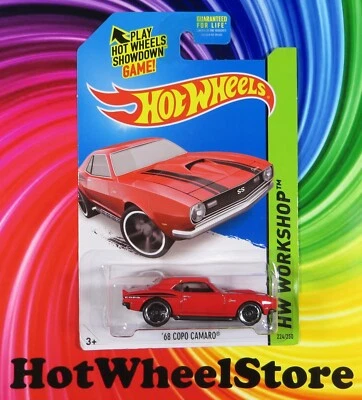 2014  Hot Wheels  Red   '68 COPO CAMARO   Then and Now  Card #224  HW73-121824 - Image 1 of 4