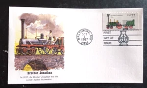 DAMPFLOKOMOTIVEN 1987 BROTHER JONATHAN FLEETWOOD SIEGEL FDC UNAD - Bild 1 von 1
