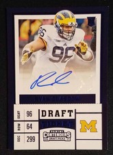 2017 Contenders Draft #243 Ryan Glasgow College Ticket Blue Rookie Auto NR-MINT