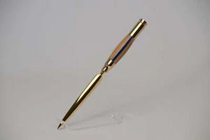 Thin Blue Line  Bullet Letter Opener  in Oak With a  Gold Finish - Picture 1 of 4