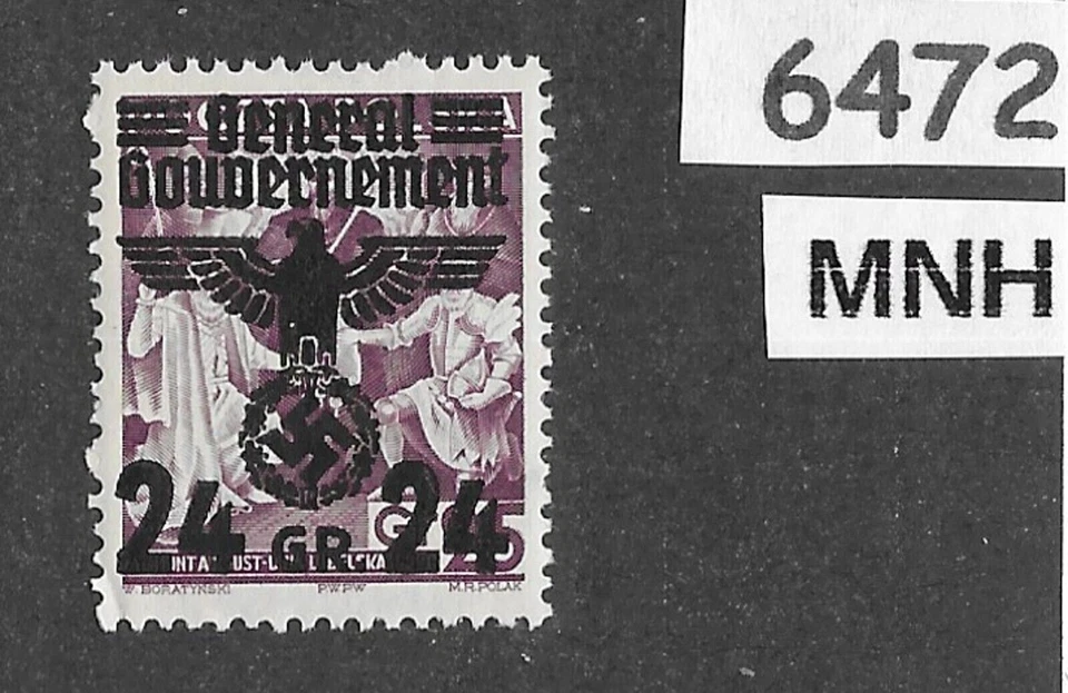 #6472 MNH 1940 sello ScN40 / Gobierno General Polonia Segunda Guerra Mundial sobreimpresión alemana Foto 1 de 1