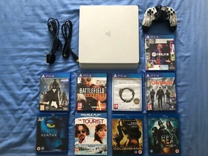 Sony PlayStation 4 Slim White 1TB Console White Wired Controller 5 Games 4 Movie - Picture 1 of 6