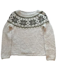 Maglione The Handknitting Association of Iceland pura lana panna design fiocco di neve - Foto 1 di 16