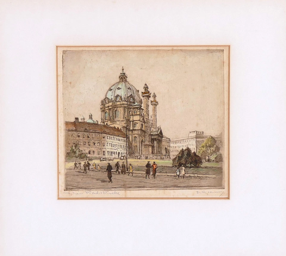Herta CZOERNIG-GOBANZ, Wien - Karlskirche - Radierung - Bild 1 von 1
