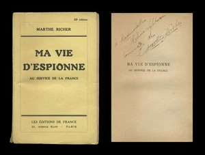 Marthe Richard (1889-1982) - French aviator, prostitute & spy - Signed book - Picture 1 of 5